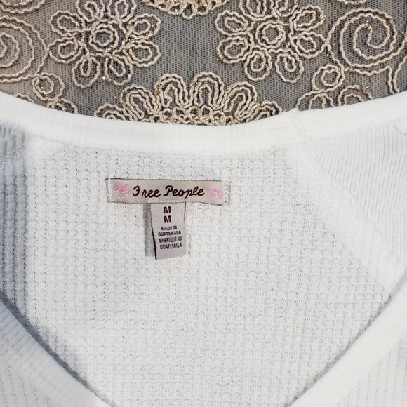 Free People Women's Santa Clara Thermal Long Sleeve Pullover White Size M - Picture 10 of 10